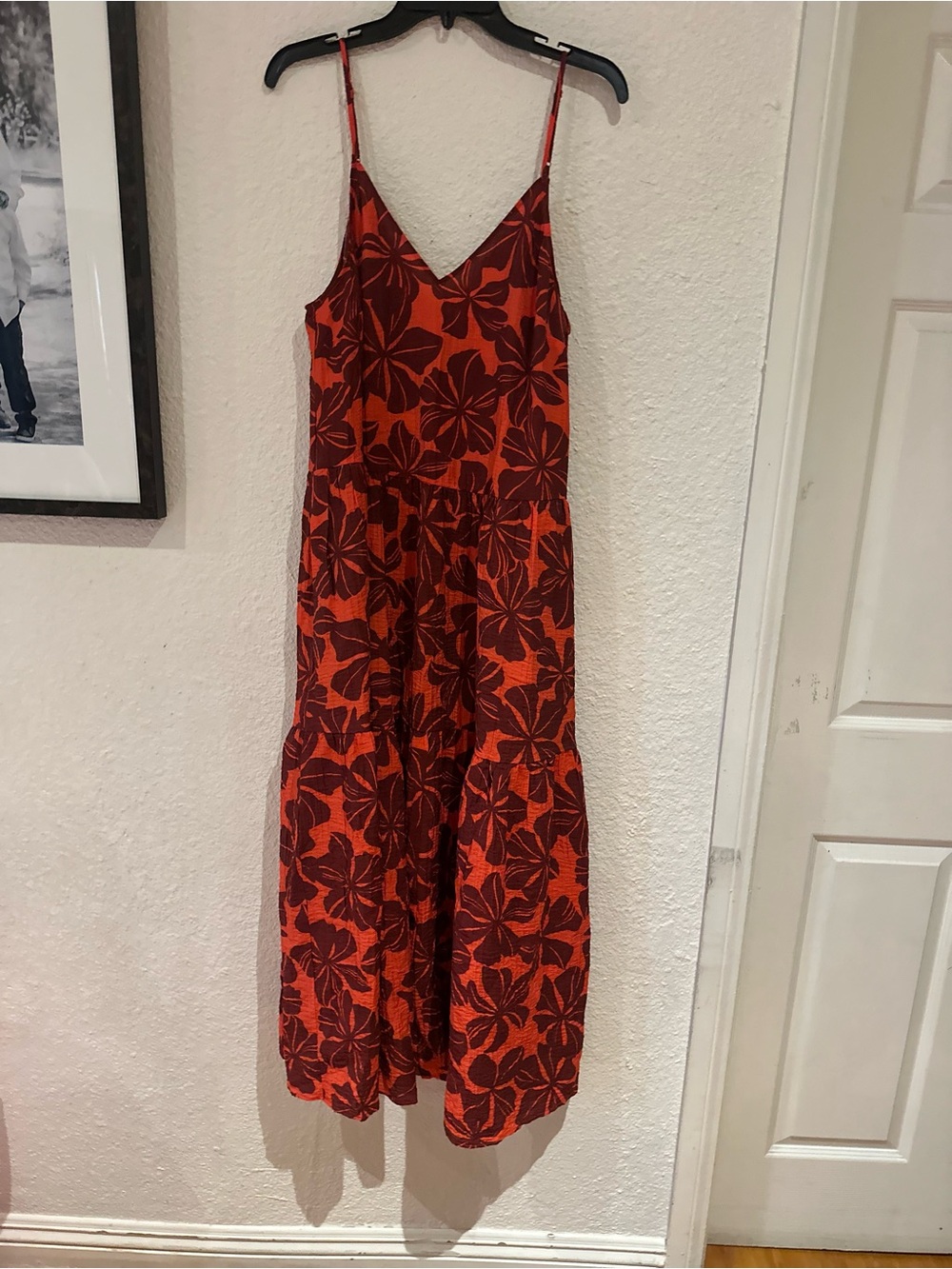 a new day Orange and Brown Floral Maxi Slip Dress